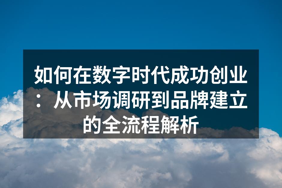 如何在数字时代成功创业：从市场调研到品牌建立的全流程解析